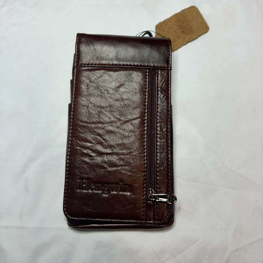 Hengwin Brown Leather cell phone case